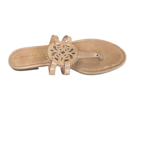 Circus by Sam Edelman Women's Thong faux Patent leather Sandals Brown Size 10 - Picture 2 of 9